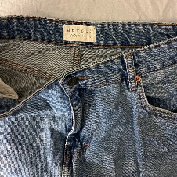 Motel Rocks - Roomy Extra Wide Low Rise Jeans in Vintage Blue Green - Picture 10 of 10